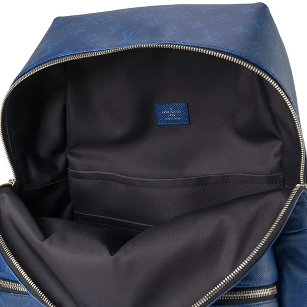 Louis Vuitton Rucksack Blue Leather Monogram Canvas